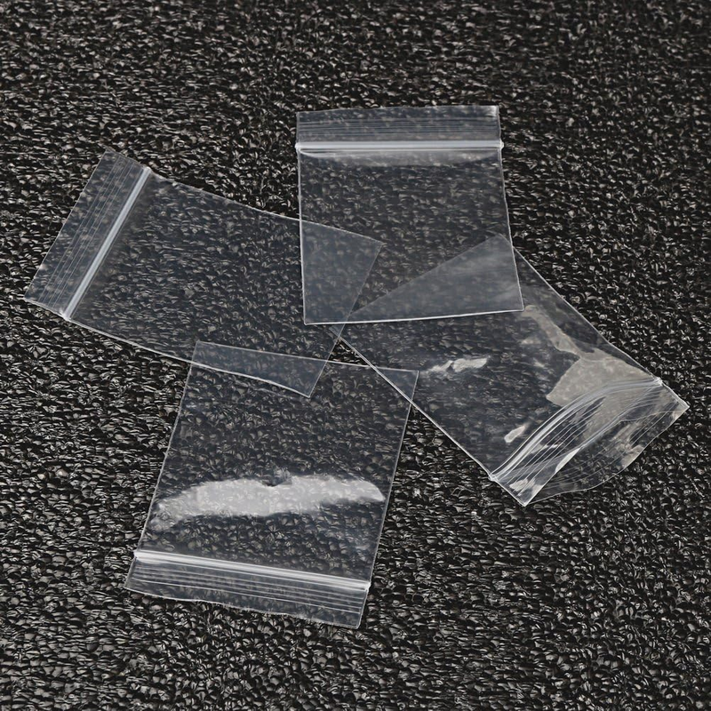 100 PCS Small Plastic Bags, 2" x 2.76" Resealable Zipper Poly Bags Mini Plastic