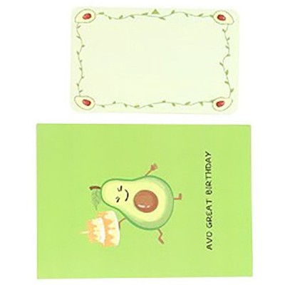  Geburtstags-Segenskarte, Cartoon-Avocado-Grußkarte, Geburtstagsfeier,