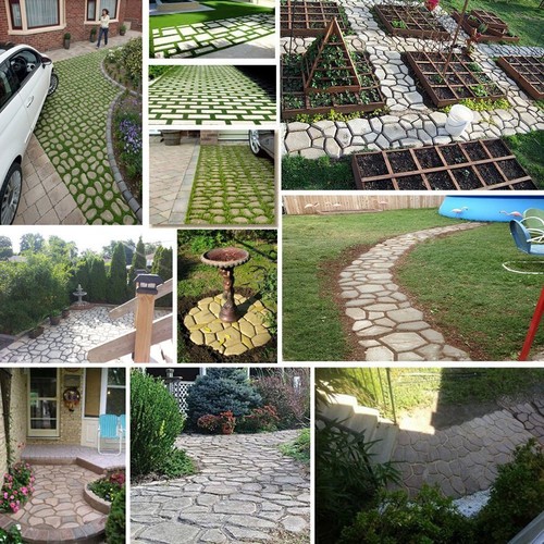 4 Styles Grip Driveway Paving Mold Patio Concrete Stone Path Walk