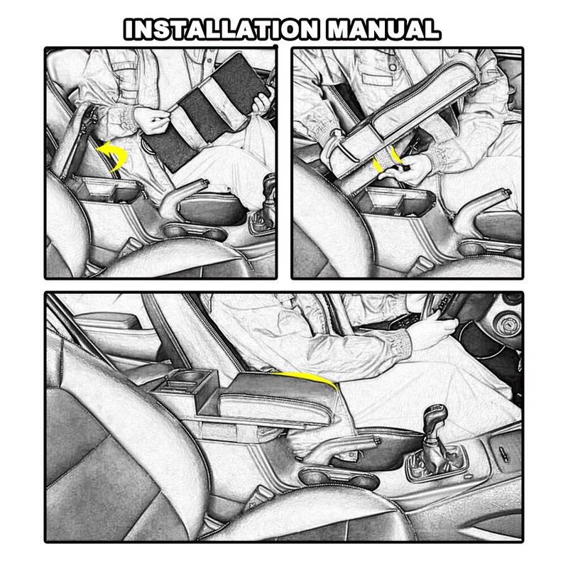 Universal Car Armrest Lid Cover Center Console Storage USB Cup-Holder Organizer