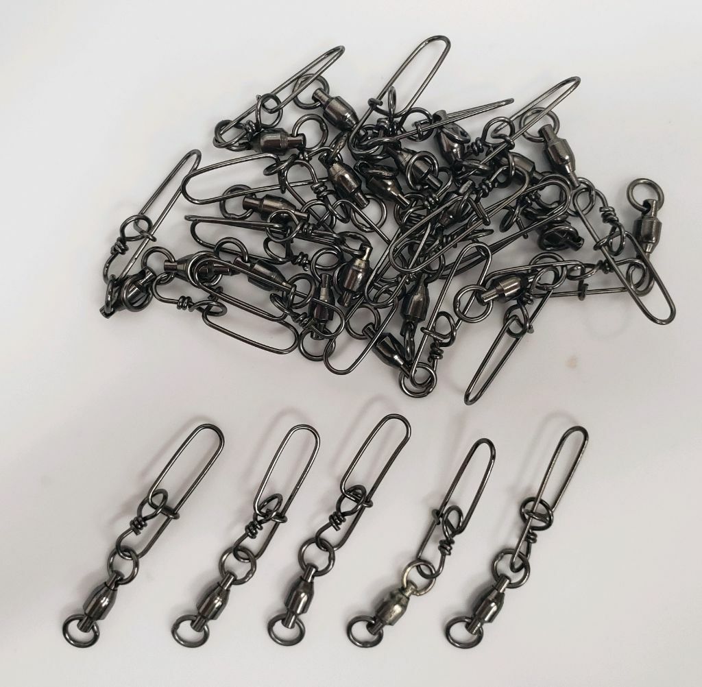 Mustad Ball Bearing Swivel and STAY-LOK Snap BN, SS 3.3 SLSBB  CHOOSE QTY BULKPK