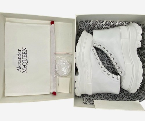 Pre-owned Alexander Mcqueen $997  Men's White Treadslick High-top Sneakers Size Eu 43/us 10