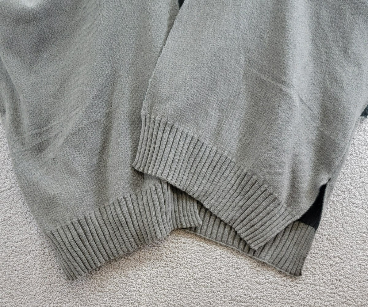 On 34th Tight Knit Reversible Wrap Sweater Women's One Size Black/Gray Rib Hem - Picture 4 of 13