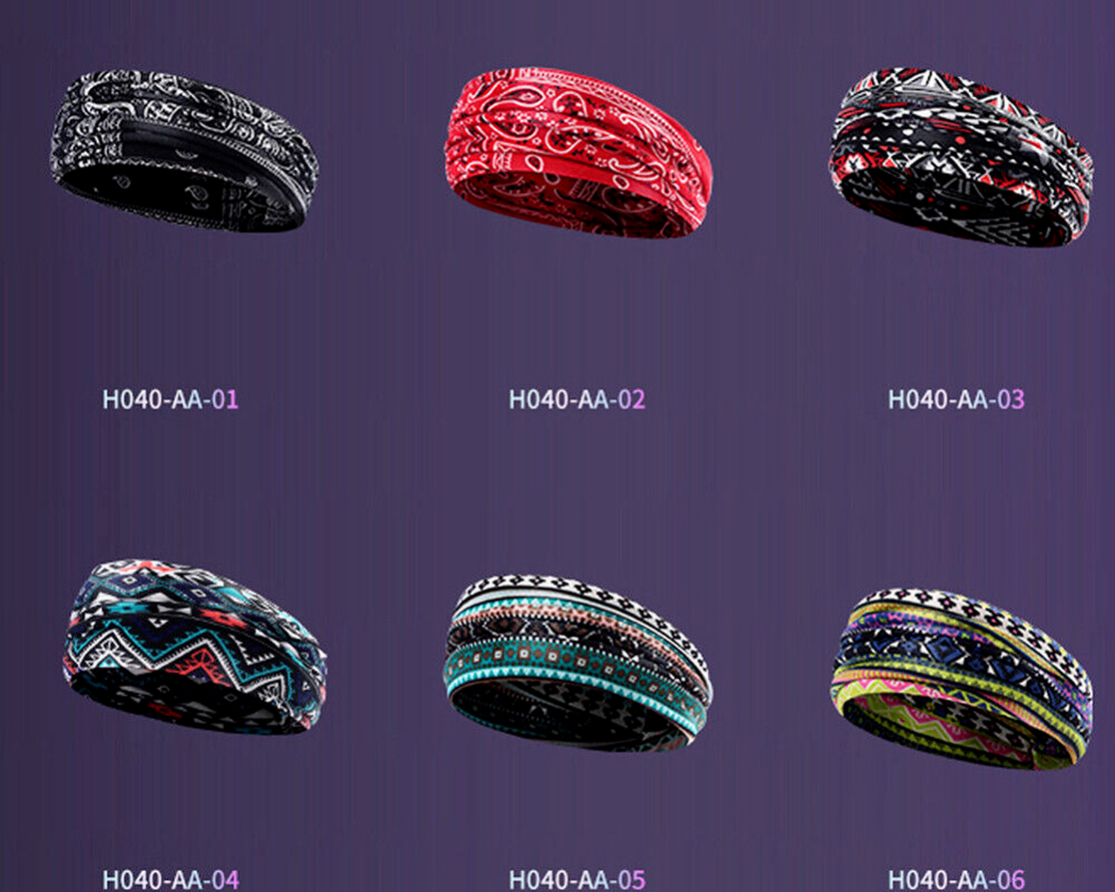 Sports Headbands for Men Women Moisture Wicking Workout Sweatband Yoga Hairband