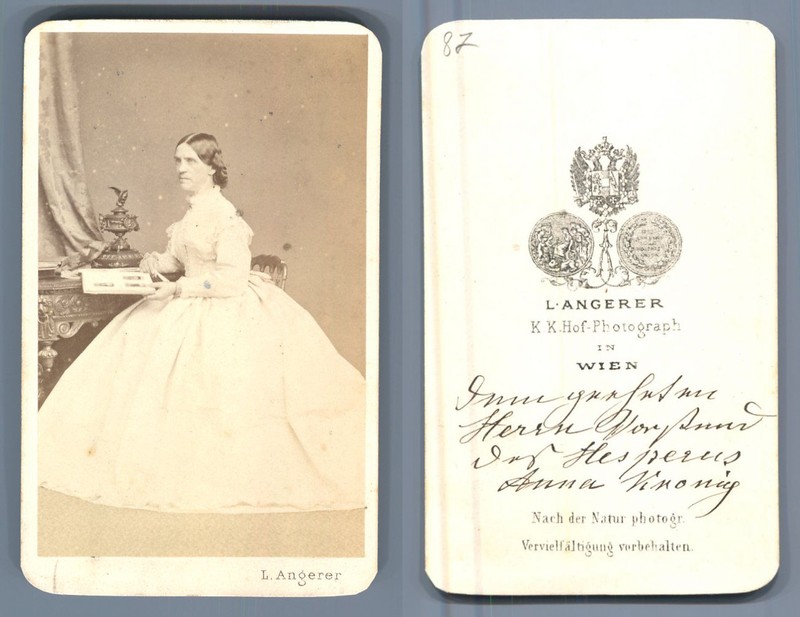 Angerer Anna Kronig, Actrice Vintage Albumen  Carte De Visite Tirage AlbuminÃ© 