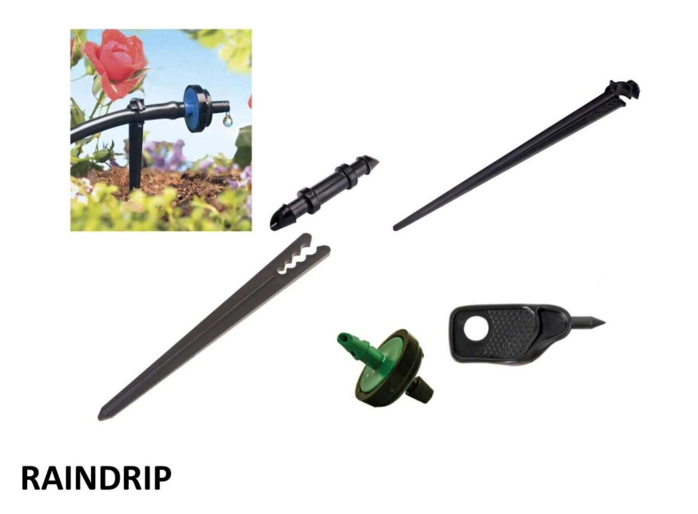 Raindrip Pressure Compensating Drip Kit 2 GPH - 4"&6" Stakes