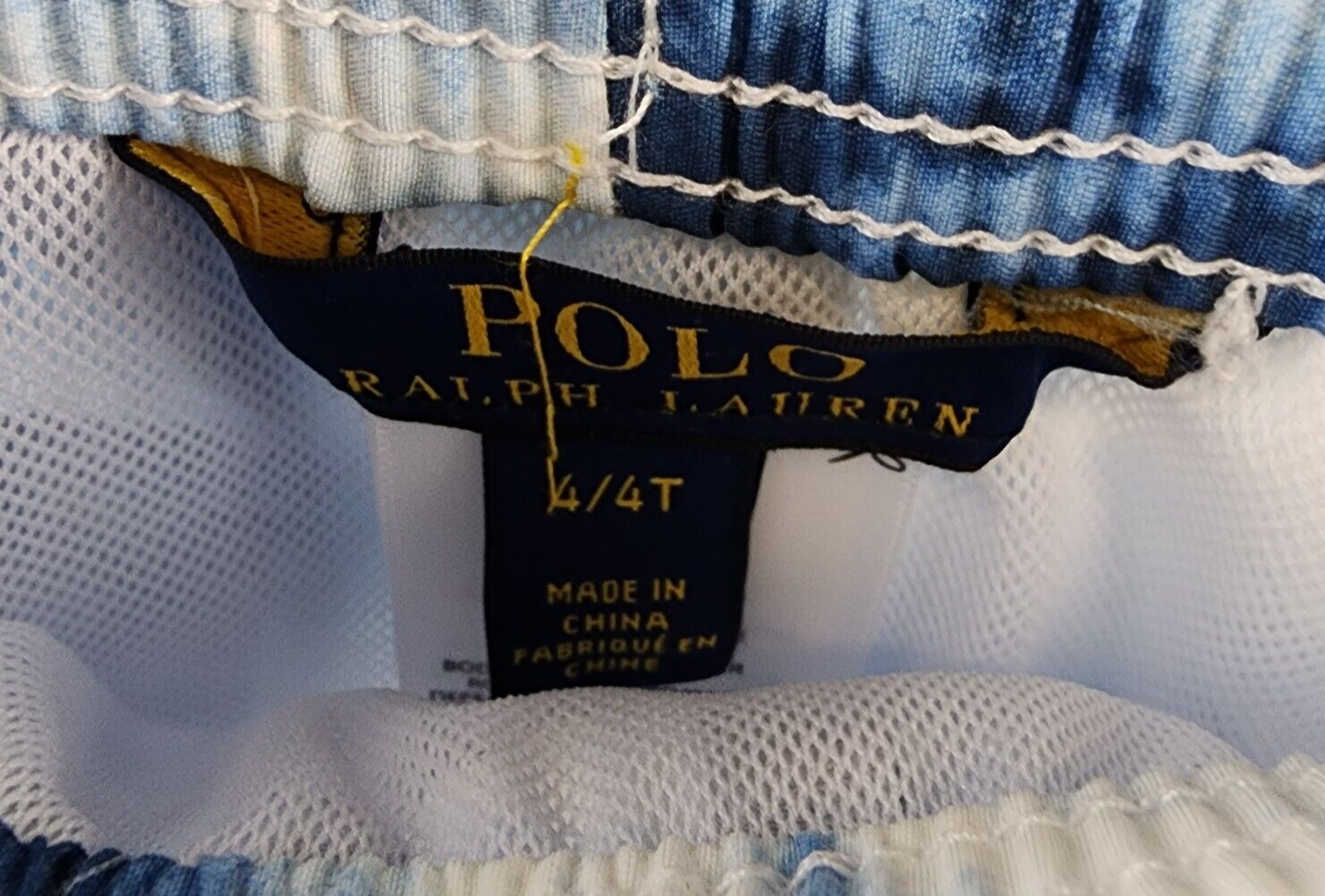 Polo Ralph Lauren Logo Swim Trunks Boys 4/4T Tie-Dye Multi Elastic Drawstring - Picture 9 of 12