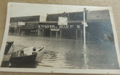 FLOOD SCENE North Little Rock, AR 1927 Main Street Bridge Original 3.5'' x 5.5''