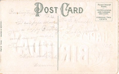 Gorgeous Pansies on Old Birthday Postcard - Serie No. 1440