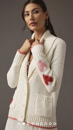 Кардиган Anthropologie Maeve Heart Cute Romantic Love, свитер M