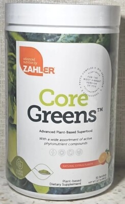 Zahler Core Greens Powder Nutrition Supplements Superfood Green Juice Mix 09/26