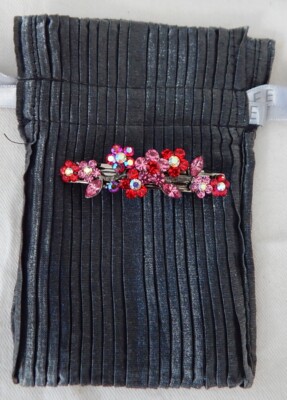Vintage Carolee Jewelry, Rare, Multi-Colored Rhinestones Fine Barrette - 2 3/8''