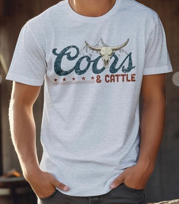 Coors and Cattle Unisex Tee - Ash color - Large