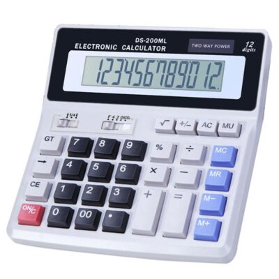 Desk Calculator Large 12 Digit Display, Dual Power Basic Calculator Desktop, ...