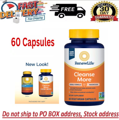 Renew Life Adult Cleanse - Cleanse More, Herbal & Mineral Formula - Overnight