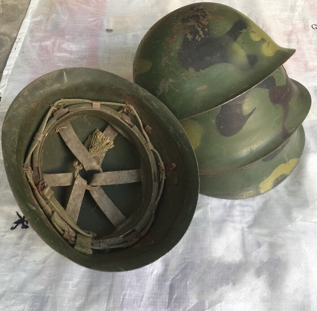 1PCS VIETNAM WAR CHINESE ARMY SOLDIER GK80 CAMO STEEL HELMET
