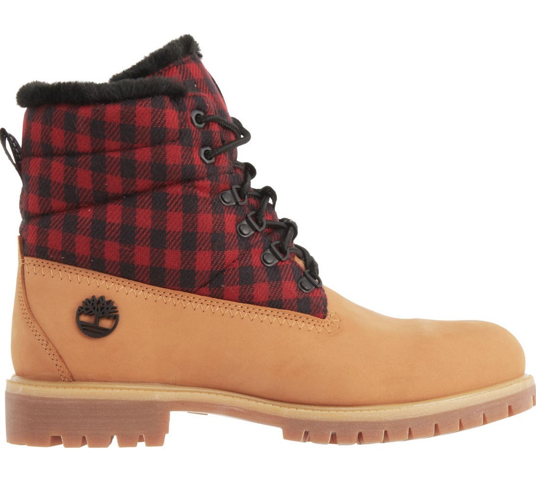 Pre-owned Timberland Men  6-inch Waterproof Insulated Boots Wheat Plaid Red Valentine's In As Pictured
