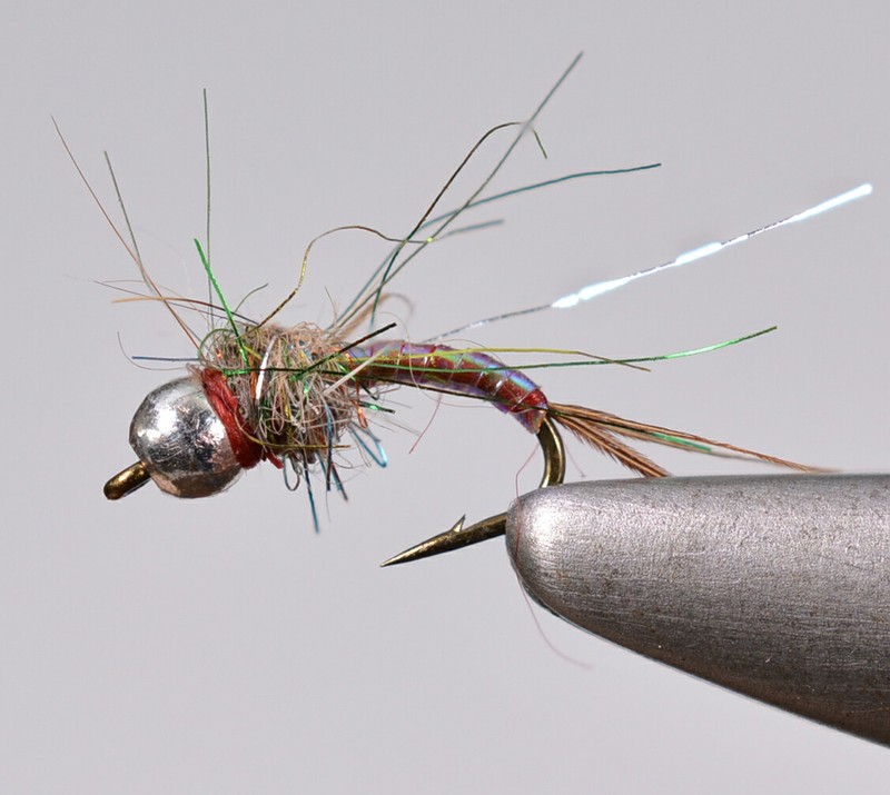 12 Flies - Tungsten Bead Rainbow Warrior Midge Nymph Fly