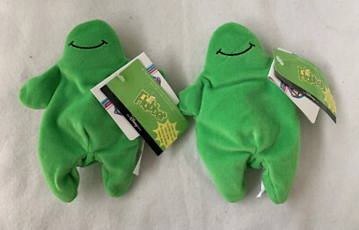 2*Disney Mini FLUBBER sound Plush Bean Beanie GREEN SLIME NOISE
