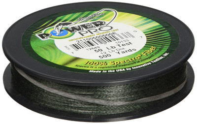 Power Pro Spectra Fiber Braided Fishing Line, Moss Green, 500YD/50LB
