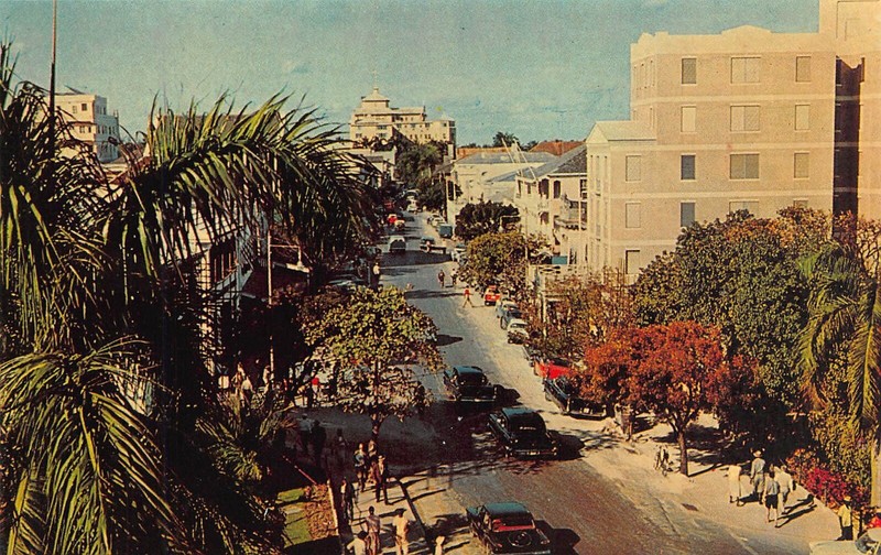 1950's CUNARD LINE ISSUE - Bay Street in Nassau, Bahamas