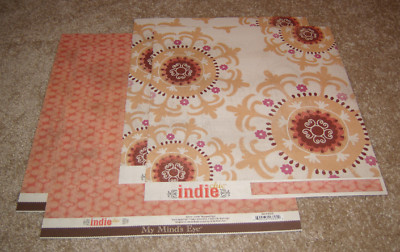My Mind's Eye Double Sided Cardstock Paper(4) ~ Indie Chic Saffron ''Create'' 