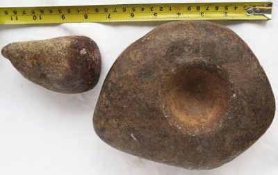 ANCIENT MORTAR AND PESTLE - TIMOR TRIBAL ARTIFACT