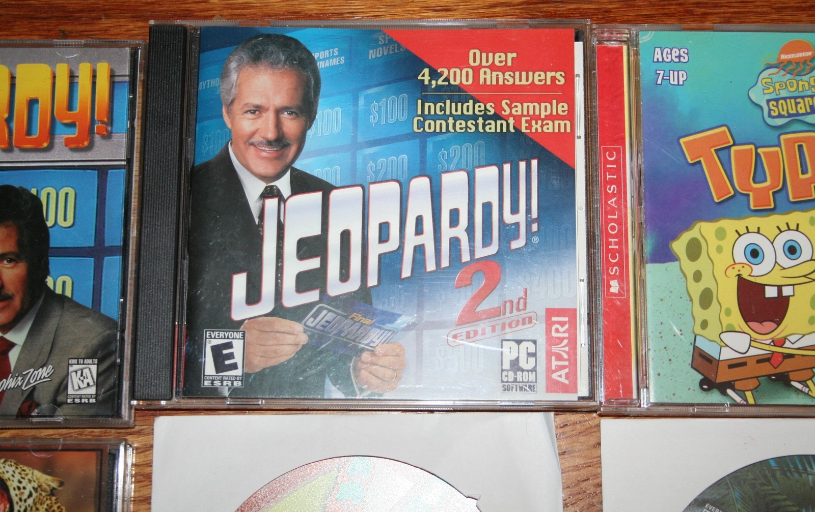 9 PC Computer Games CD-Rom WIN MAC Math Blaster Jeopardy Sponge Bob BIG GAME