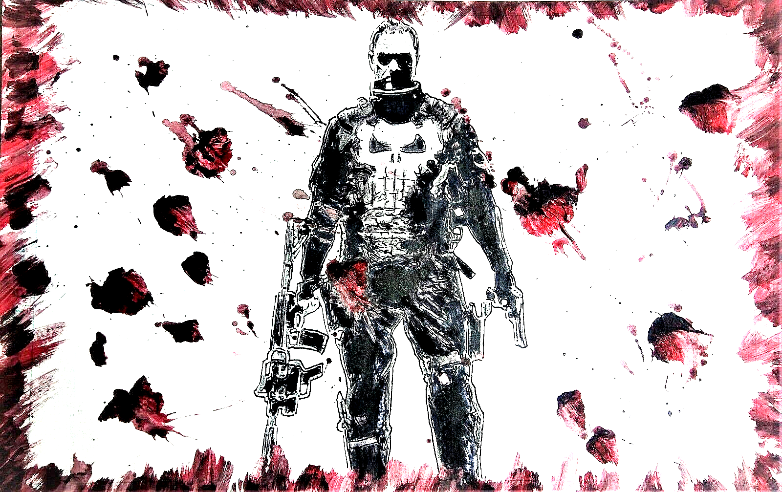 絵画 PUNISHER ザ・パニッシャー (1993年カプコンゲーム) の宣伝アート、末次