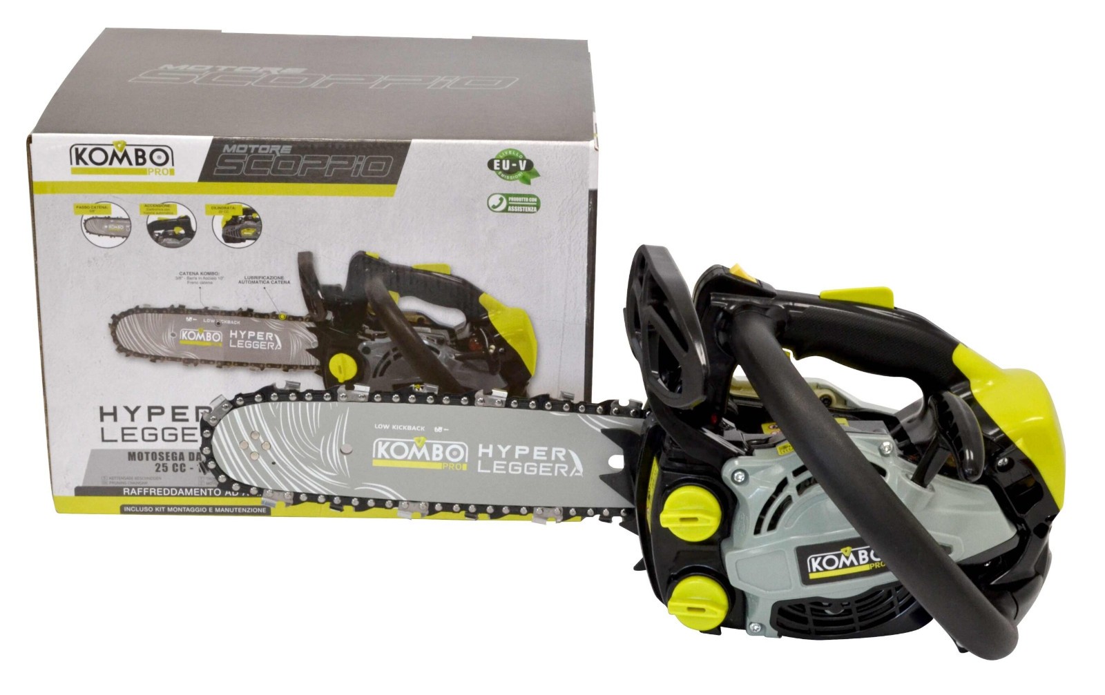 MOTOSEGA DA POTA POTATURA A SCOPPIO BARRA 22,5 cm MOTORE 2 TEMPI 25 cc KOMBO PRO