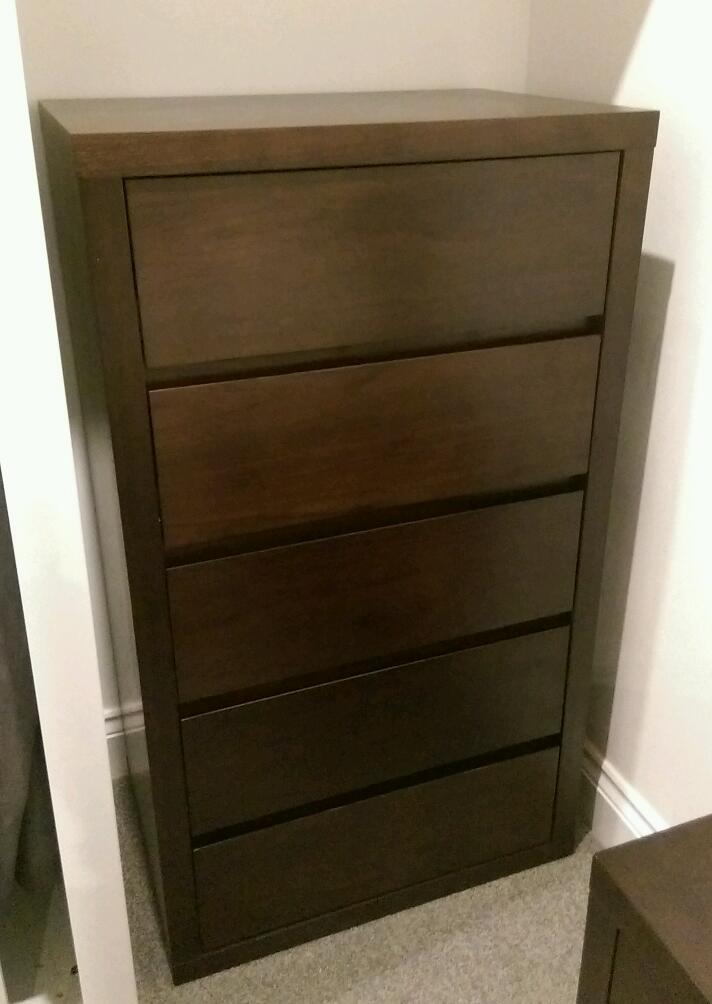 5 Drawer Tall boy/Chest of Drawers in Dark wood | in Petersfield