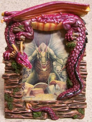 Picture Frame Medieval Red Dragon 5 ½'' x 7 ½'' for 3''x 4 ½'' picture or mirror NEW