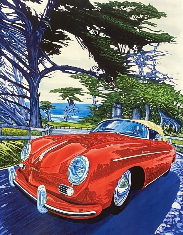 PORSCHE Speedster 50th Anniversary Event Poster 2004 Pebble Beach