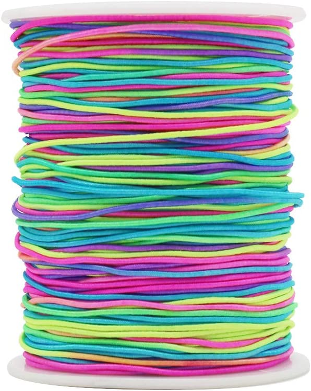 1mm Elastic Cord, 328 Feet Colorful Beading Cord Stretchy String for Bracelets,