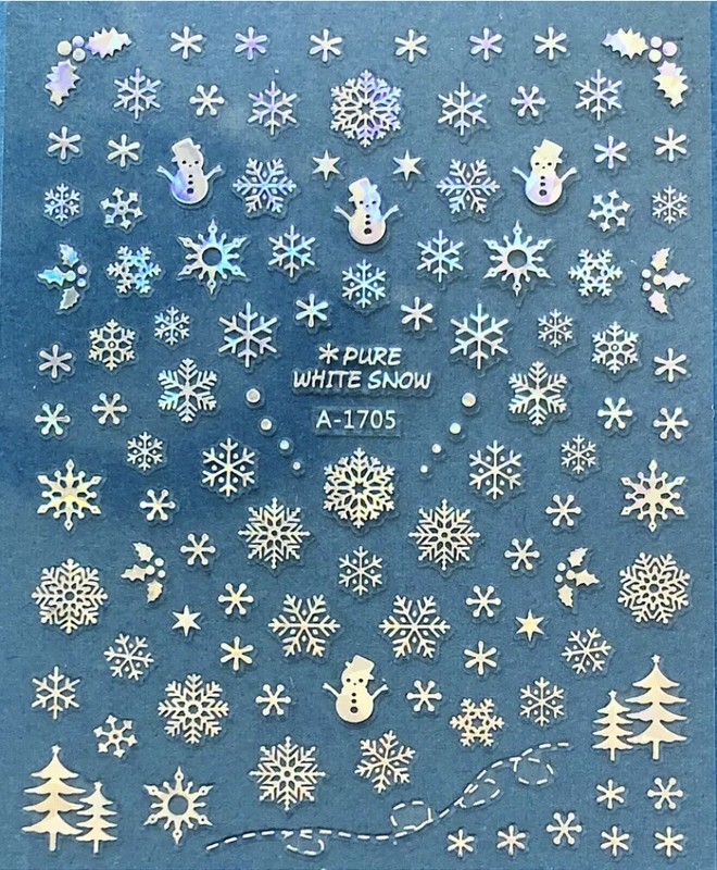 Weihnachten Nail Art Nagel Sticker Selbstklebend Tattoo Silber Metallic 2632