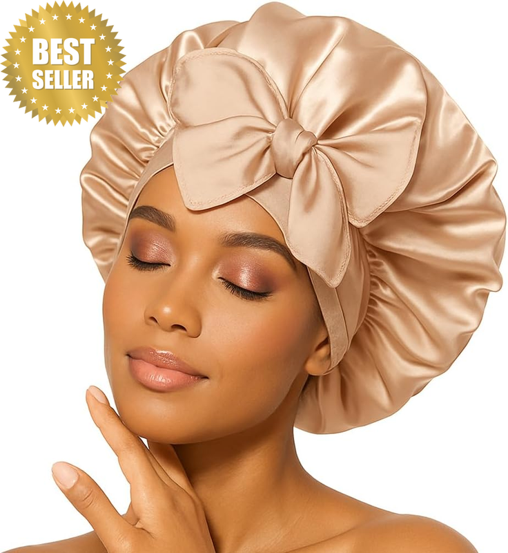 Satin Bonnet, Hair Bonnet for Sleeping, Night Sleeping Caps with Wide Elastic Ba