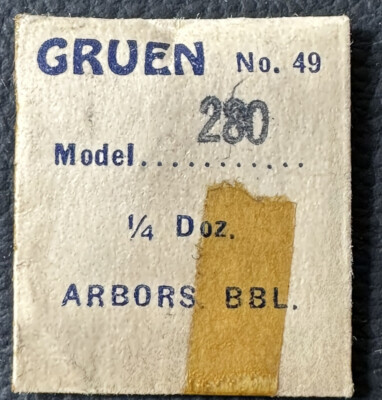 GENUINE GRUEN EB195 CAL280 ARBOR BBL 1/4 DOZ JEWELER WATCH REPAIR NOS WP6