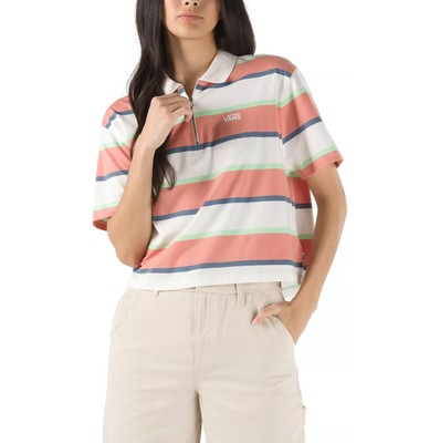 

Vans Skate Stripe SS Polo T-Shirt Womens Marshmallow Casual Lifestyle Tee Top, Multicolor, Vans Wmns Skate Stripe SS Polo T-Shirt