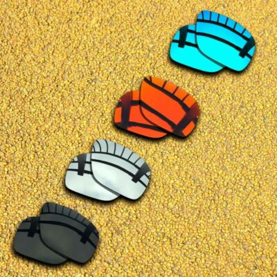 4 Pairs Lenses Replacement for-Oakley Dispatch 1 Polarized-Black&Silver&Blue&Red