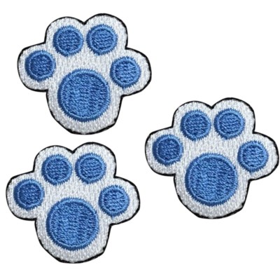 Mini Puppy Paw Print Applique Patch - Dog Prints, Paws 1.25'' (3-Pack, Iron on)