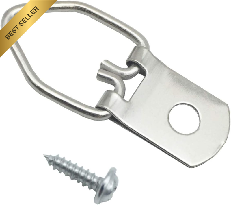 100 Pack Small D-Ring Steel Picture Hangers with Screws Picture Frames Picture H