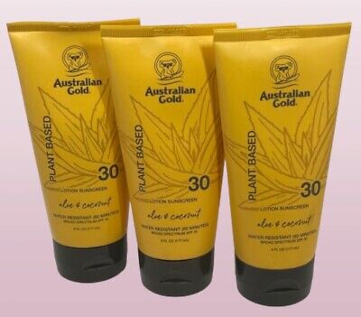 Australian Gold Plant Based Spf 30 Lotion, 6 ounces, Pack of Three
