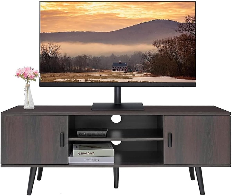 For 55 Inch Tv, Mid Century Modern Tv Stand With Storage, Entertainment