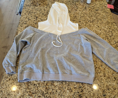 Two tone cold shoulder hoodie new arrivals