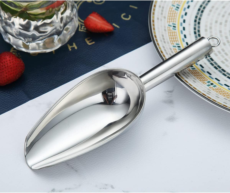 Stainless Steel Ice Scoop 6 OZ, Multipurpose Scoop for Ice Maker, Candy, Kitchen