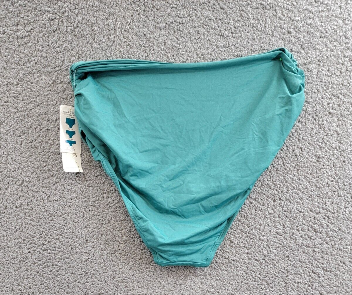 Anne Cole Plus Size Live In Color High-Waist Swim Bottoms Womens 16W Ocean Green - Picture 13 of 17