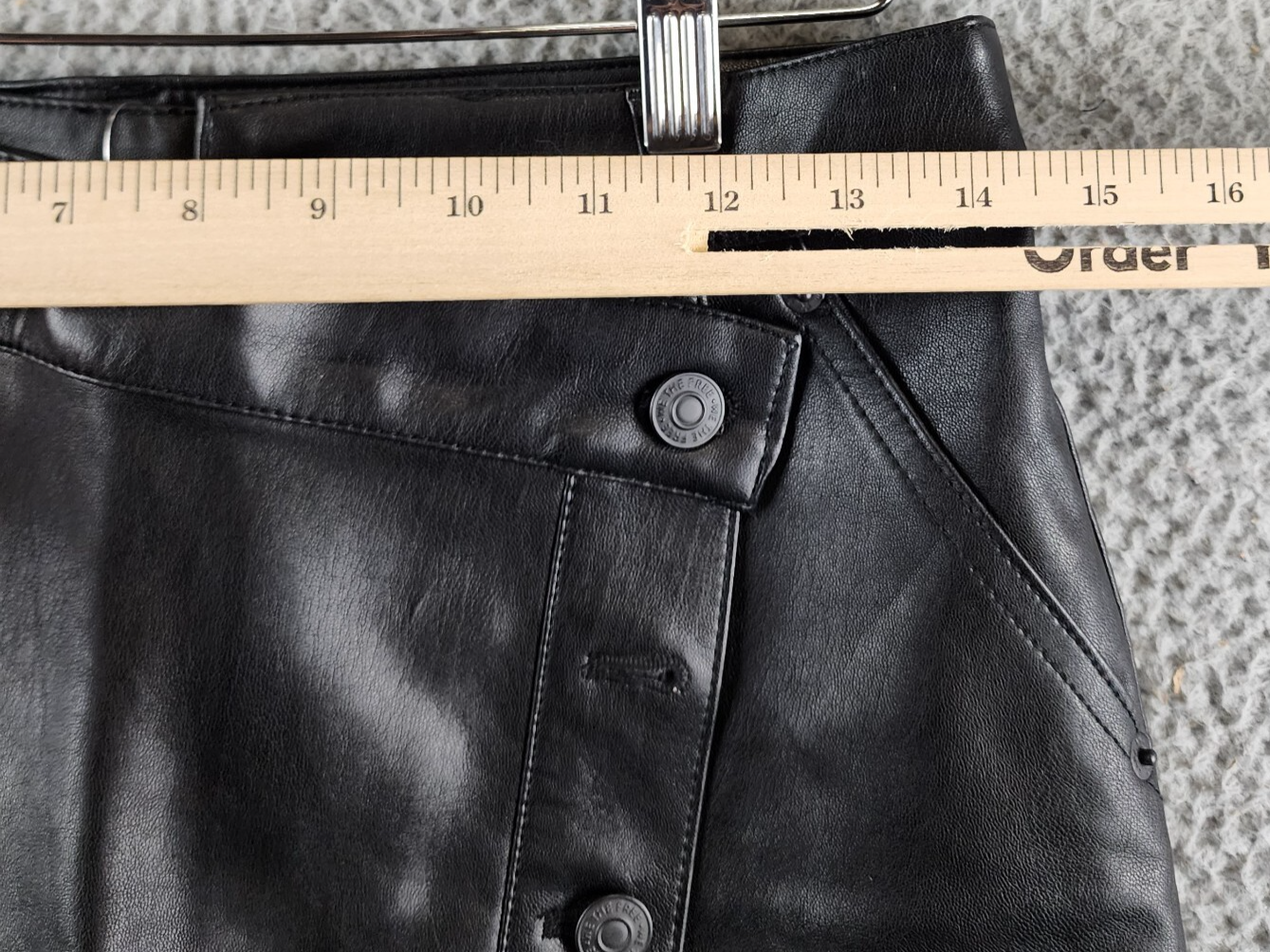 Free People Wynne Vegan Skirt Women's 25 Black Asymmetric Zip/Button Closure - Picture 5 of 13