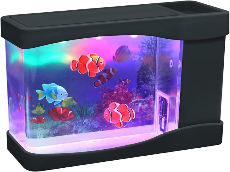Artificial Mini Aquarium a Sensory Multi Colored LED Swimming Fish Tank