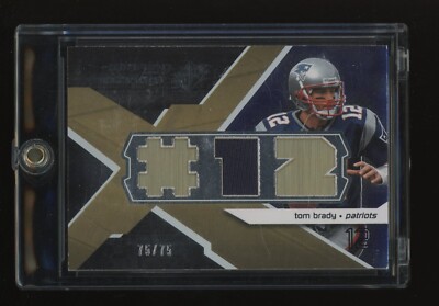 2008 Upper Deck SPx Tom Brady Jersey Number 12 Patch 75/75