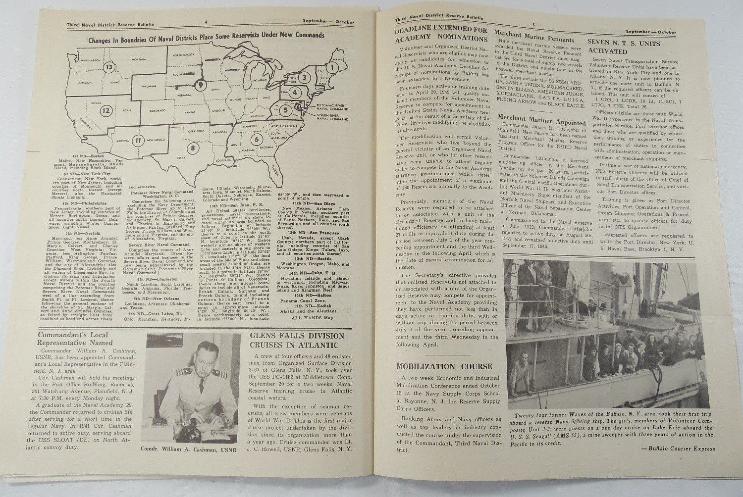 4 VINTAGE 3RD NAVAL DISTRICT RESERVE INFORMATION BULLETIN POST WWII 1948,1949